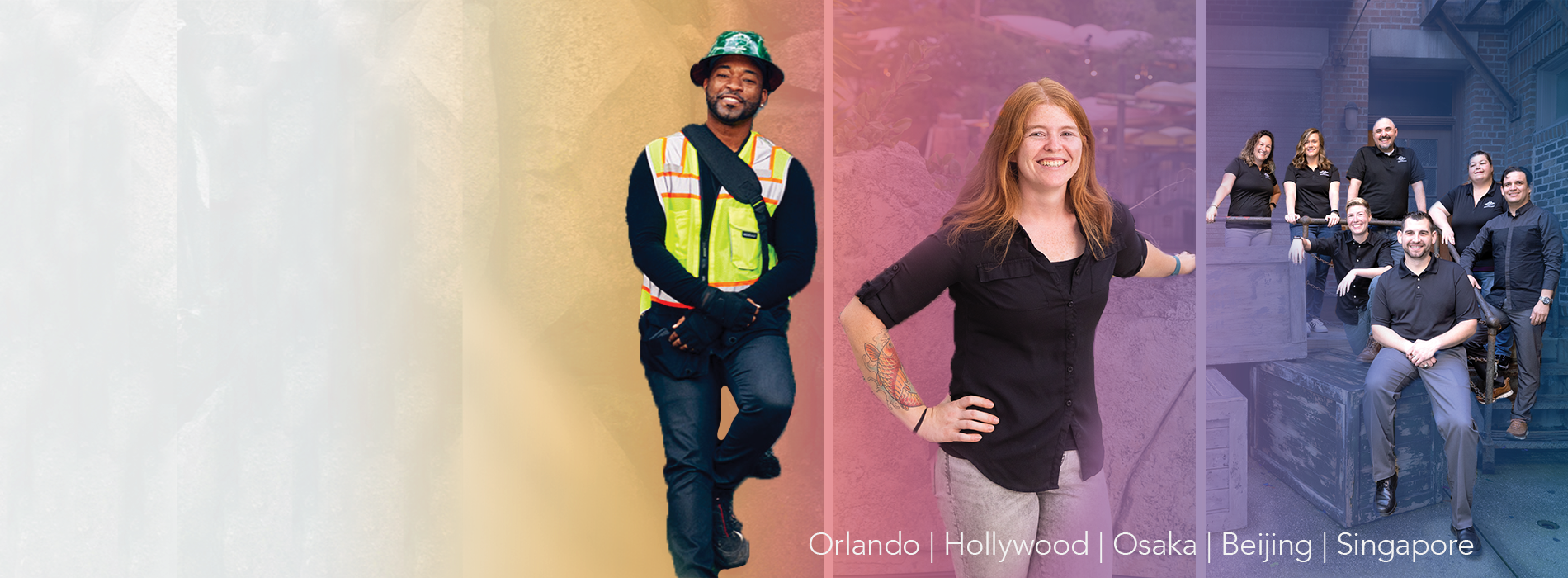 Image collage of Universal Creative workers