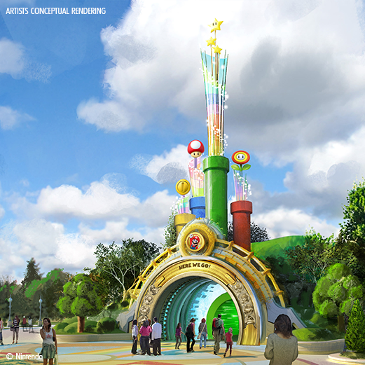 Gold Compass with dark blue center. Text Universal Epic Universe appears on top of it.