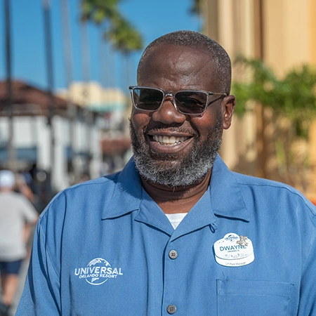 Entrance Operations Manager, Dwayne, looking at the camera and smiling